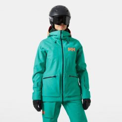 Damska kurtka turystyczna Helly Hansen Powderqueen 3.0. Zielone kurtki narciarskie Helly Hansen, bez wzorów, bez kaptura, narciarskie. W wyprzedaży za 1,676.50 zł.