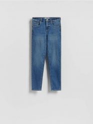 Jeansy slim fit push up - niebieski. Niebieskie jeansy Reserved, bez wzorów. Za 89.99 zł.