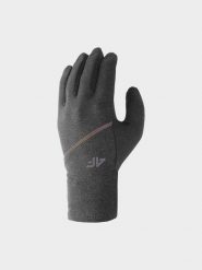 4F Rękawiczki dzianinowe Touch Screen uniseks - szare XL. Szare rękawiczki 4f, bez wzorów, z dzianiny. W wyprzedaży za 29.99 zł.