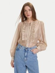 ViCOLO Bluzka TF0256 Beżowy Regular Fit. Brązowe bluzki ViCOLO, m, bez wzorów, z syntetyku, bez kołnierzyka, bez ramiączek. Za 389.99 zł.
