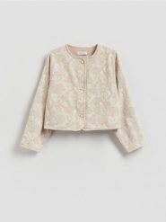 Jeansowa marynarka - złamana biel. Marynarki i żakiety Reserved, l, bez wzorów, z bawełny. Za 159.99 zł.
