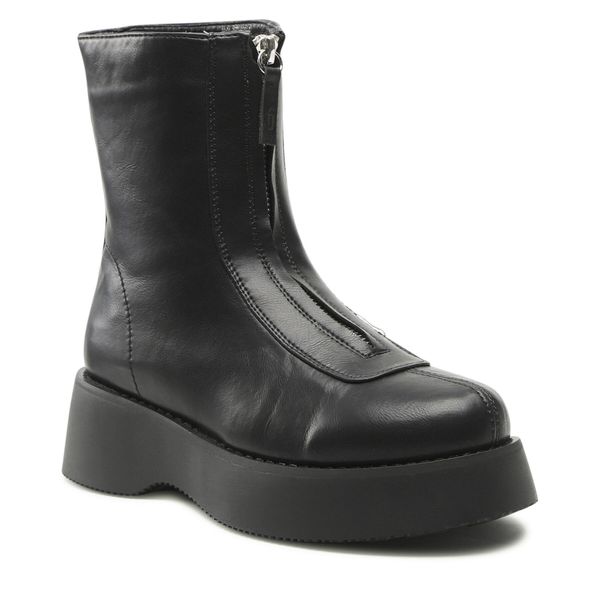 Botki Jenny Fairy. Czarne botki Jenny Fairy, bez wzorów, bez obcasa, na płaskiej podeszwie, bez zapięcia. Za 199.99 zł.