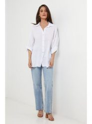 Lin Passion Lniana koszula w kolorze białym rozmiar: 36/38. Białe koszule Lin Passion, bez wzorów, z koronki, klasyczne, bez kołnierzyka, bez ramiączek. Za 143.99 zł.