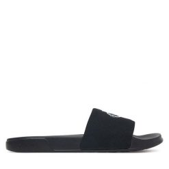 Klapki Calvin Klein. Czarne klapki Calvin Klein, bez wzorów, bez obcasa. Za 169.99 zł.