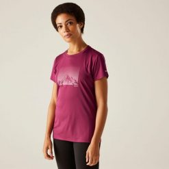 Koszulka turystyczna damska Fingal IX. Niebieskie bluzki Regatta, bez wzorów, z tkaniny, casualowe, bez kołnierzyka, bez ramiączek. Za 149.50 zł.