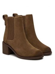 Clarks Skórzane sztyblety "Chamberly Top" w kolorze jasnobrązowym rozmiar: 39. Brązowe botki Clarks, bez wzorów, ze skóry, bez obcasa, bez zapięcia. Za 365.42 zł.