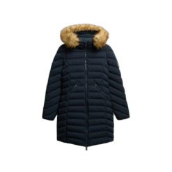 Parka dla kobiet Superdry Fuji. Niebieskie parki Superdry, na zimę, bez kaptura. Za 609.85 zł.
