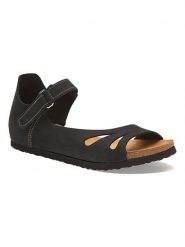 Comfortfusse Skórzane sandały w kolorze antracytowym rozmiar: 38. Czarne sandały Comfortfüße, bez wzorów, ze skóry, klasyczne, z otwartym noskiem, bez obcasa, bez zapięcia. Za 213.45 zł.