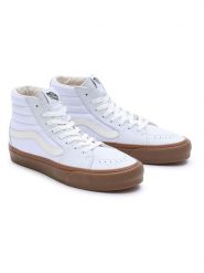 Vans Skórzane sneakersy "SK8-Hi VR3" w kolorze biało-jasnobrązowym rozmiar: 38,5. Białe trampki Vans, bez wzorów, za kostkę, bez zapięcia. Za 233.45 zł.