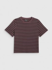 4F T-shirt regular gładki damski - brązowy XL. Brązowe t-shirty 4f, uniwersalny, bez wzorów, z bawełny, bez kołnierzyka, bez ramiączek. Za 69.99 zł.