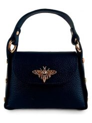 ORE10 Skórzana torebka "Raser" w kolorze granatowym - 17 x 12 x 6 cm rozmiar: onesize. Niebieskie torby na ramię ORE10, z aplikacjami, z materiału, przez ramię, bez dodatków. Za 130.99 zł.