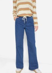 Dżinsy ze stretchem Wide Leg, mid waist. Niebieskie jeansy bonprix, bez wzorów. Za 84.99 zł.