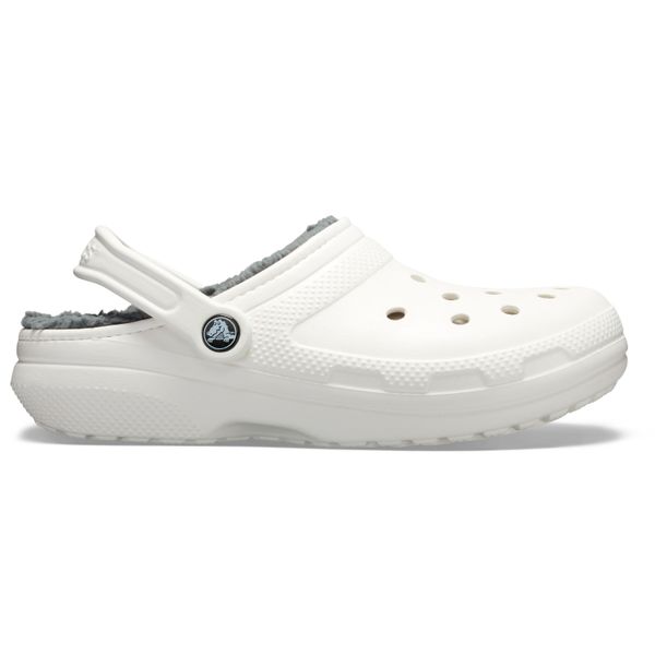 Sandały CROCS CLASSIC LINED CLOG Biały. Białe sandały Crocs, bez wzorów, z gumy, bez obcasa, bez zapięcia. Za 394.00 zł.