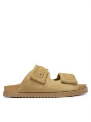 Patrizia Pepe Klapki 8X0001/L152-B880 Beżowy. Brązowe klapki Patrizia Pepe, bez wzorów, ze skóry, bez obcasa. Za 999.99 zł.