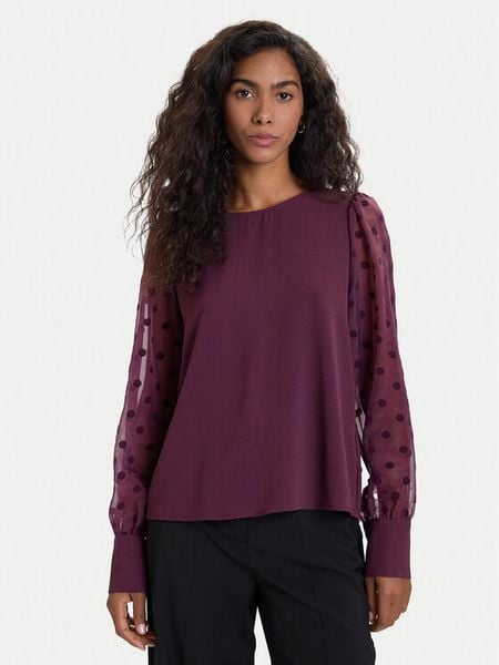 Vero Moda Bluzka Alva 10337474 Fioletowy Regular Fit. Fioletowe bluzki Vero Moda, xs, bez wzorów, z syntetyku, bez kołnierzyka, bez ramiączek. Za 99.99 zł.