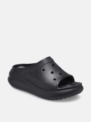 Crocs Klapki "Crush" w kolorze czarnym rozmiar: 39/40. Czarne klapki Crocs, bez wzorów, z otwartym noskiem, bez obcasa, na platformie. Za 140.95 zł.