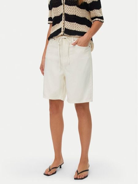 Vero Moda Szorty jeansowe Villa 10326196 Beżowy Regular Fit. Brązowe szorty Vero Moda, bez wzorów, z bawełny. Za 107.99 zł.