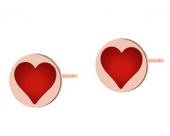 Kolczyki ze stali szlachetnej z emalią - serce kier. Kolczyki Elixa, ze stali. Za 129.00 zł.