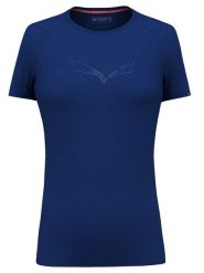 Salewa Koszulka "Pure" w kolorze granatowym rozmiar: 36. Niebieskie bluzki Salewa, bez wzorów, z wełny, bez kołnierzyka, bez ramiączek. Za 159.21 zł.