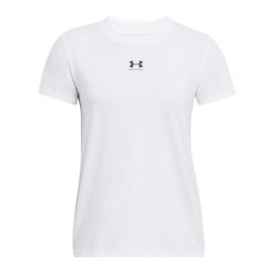 Koszulka damska Under Armour Rival Core. Białe koszulki sportowe Under Armour, bez wzorów, bez ramiączek. Za 89.99 zł.