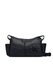 Calvin Klein Torebka Pockets Monologo Crossbody LV04F3687G Czarny. Czarne torebki klasyczne Calvin Klein, bez wzorów, ze skóry, bez dodatków. Za 409.99 zł.