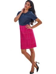 Heine Sukienka w kolorze granatowo-różowym rozmiar: 44. Niebieskie sukienki Heine, na co dzień, bez wzorów, bez kołnierzyka, bez ramiączek, midi, proste. Za 130.99 zł.