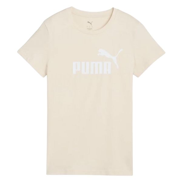 T-shirt Damski Logo ESS No.1. Brązowe t-shirty Puma, bez wzorów, bez kołnierzyka, bez ramiączek. Za 116.99 zł.