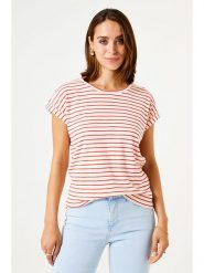 Garcia Koszulka w kolorze biało-jasnoróżowym rozmiar: XL. Białe bluzki Garcia, xl, bez wzorów, bez kołnierzyka, bez ramiączek. Za 61.17 zł.