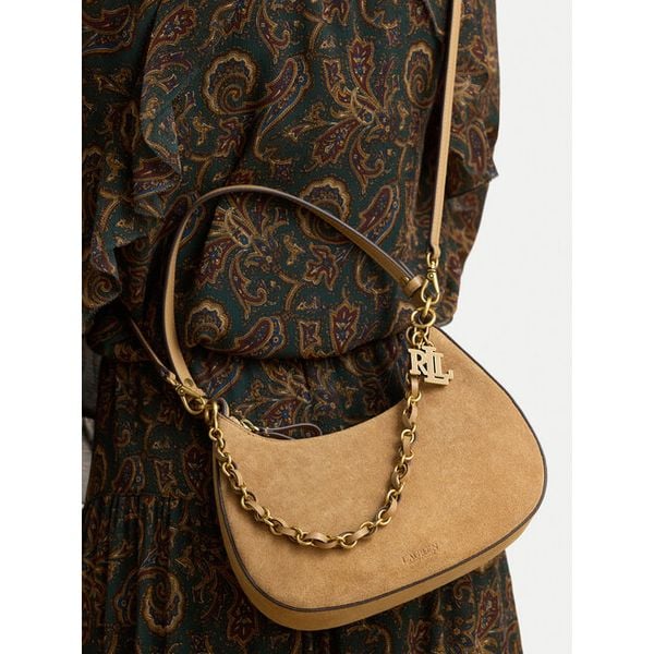 Torebka LAUREN RALPH LAUREN. Brązowe torebki klasyczne Lauren Ralph Lauren, bez wzorów, bez dodatków. Za 1,599.00 zł.
