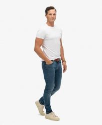 Superdry Jeansy vintage slim z bawełny organicznej. Niebieskie jeansy Superdry, bez wzorów. Za 430.25 zł.