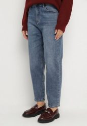 Niebieskie Klasyczne Jeansy o Kroju Mom Fit z Wysokim Stanem Nellessa. Niebieskie jeansy Born2be, l, bez wzorów, z podwyższonym stanem. Za 109.99 zł.