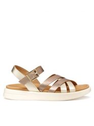 Geox Sandały D Xand 2S D35PAB 000CF C5M2L Złoty. Żółte sandały Geox, bez wzorów, ze skóry, bez obcasa, na płaskiej podeszwie, bez zapięcia. Za 459.99 zł.