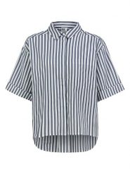 Sublevel Bluzka w kolorze biało-granatowym rozmiar: L. Białe bluzki Sublevel, l, bez wzorów, z bawełny, z asymetrycznym kołnierzem, bez ramiączek. Za 104.99 zł.