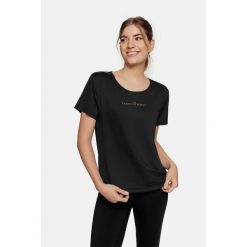Bluzka sportowa na krótki rękaw Fog Cardiobunny. Czarne koszulki sportowe Cardio Bunny, bez wzorów, bez ramiączek, na jogę i pilates. Za 49.99 zł.