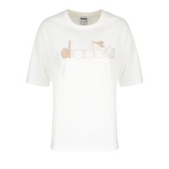Koszulka damska DIADORA L. T-SHIRT SS URBANITY. Białe koszulki sportowe Diadora, bez wzorów, bez ramiączek. Za 49.99 zł.