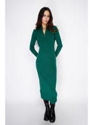 ASSUILI Kaszmirowa sukienka dzianinowa w kolorze ciemnozielonym rozmiar: 40. Zielone sukienki Assuili, bez wzorów, z dzianiny, klasyczne, bez kołnierzyka, bez ramiączek, maxi. Za 152.98 zł.