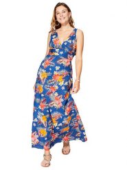 Aller Simplement Sukienka w kolorze niebiesko-pomarańczowym rozmiar: 38/40. Niebieskie sukienki Aller Simplement, bez wzorów, z bawełny, klasyczne, bez kołnierzyka, bez ramiączek, maxi. Za 69.99 zł.