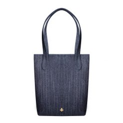 Shopper mini ciemny jeans. Czarne shopper Lilou, bez wzorów, z jeansu, bez dodatków. Za 740.00 zł.