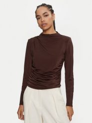 ACCESS FASHION Bluzka 44-2035-310 Brązowy Slim Fit. Brązowe bluzki ACCESS FASHION, m, bez wzorów, z syntetyku, bez kołnierzyka, bez ramiączek. Za 89.99 zł.