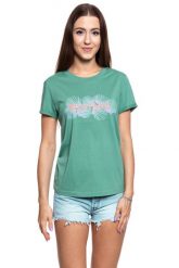 MUSTANG T SHIRT DAMSKI Alina C Print 1009481 6318. Zielone t-shirty Mustang, s, bez wzorów, bez kołnierzyka, bez ramiączek. W wyprzedaży za 39.99 zł.