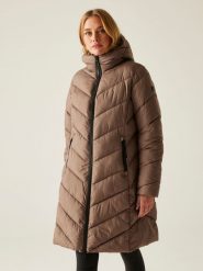 Regatta Płaszcz pikowany "Anita" w kolorze szarobrązowym rozmiar: 36. Brązowe płaszcze Regatta, bez wzorów, bez kaptura. Za 257.92 zł.