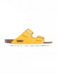 Sunbay Klapki "Trefle" w kolorze żółtym rozmiar: 39. Żółte klapki Sunbay, bez wzorów, z otwartym noskiem, bez obcasa. Za 144.95 zł.