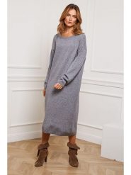 Joséfine Sukienka dzianinowa "Estudiente" w kolorze szarym rozmiar: M. Szare sukienki Joséfine, m, bez wzorów, z dzianiny, bez kołnierzyka, bez ramiączek, maxi. Za 173.99 zł.