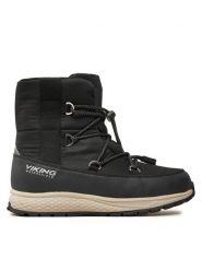 Viking Śniegowce 3-94515-2 Czarny. Czarne botki Viking, bez wzorów, z materiału, bez obcasa, na płaskiej podeszwie, bez zapięcia. Za 349.99 zł.