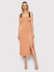 Pinko Sukienka koktajlowa Macadamia 1N13K6 A04E Pomarańczowy Regular Fit. Brązowe sukienki Pinko, bez wzorów, z wiskozy, wizytowe, bez kołnierzyka, bez ramiączek. Za 1,879.00 zł.