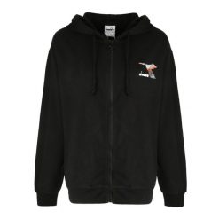 Bluza damska DIADORA L. HOODIE FZ FLOSS. Czarne bluzy Diadora, l, bez wzorów, bez kaptura. Za 89.99 zł.
