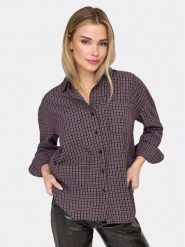 ONLY Koszula Fenna 15375372 Fioletowy Oversize. Fioletowe koszule Only, s, bez wzorów, z bawełny, bez kołnierzyka, bez ramiączek. Za 169.99 zł.