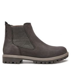 Sztyblety Tamaris. Szare botki Tamaris, bez wzorów, bez obcasa, na płaskiej podeszwie, bez zapięcia. Za 499.99 zł.