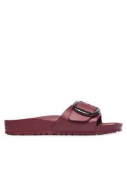 Birkenstock Klapki Madrid Big Buckle 1033116 Bordowy. Czerwone klapki Birkenstock, bez wzorów, z syntetyku, bez obcasa. Za 224.99 zł.
