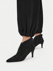 Nine West Botki CEO-C6019-1 Czarny. Czarne botki Nine West, bez wzorów, z materiału, bez obcasa, na szpilce, bez zapięcia. Za 299.99 zł.